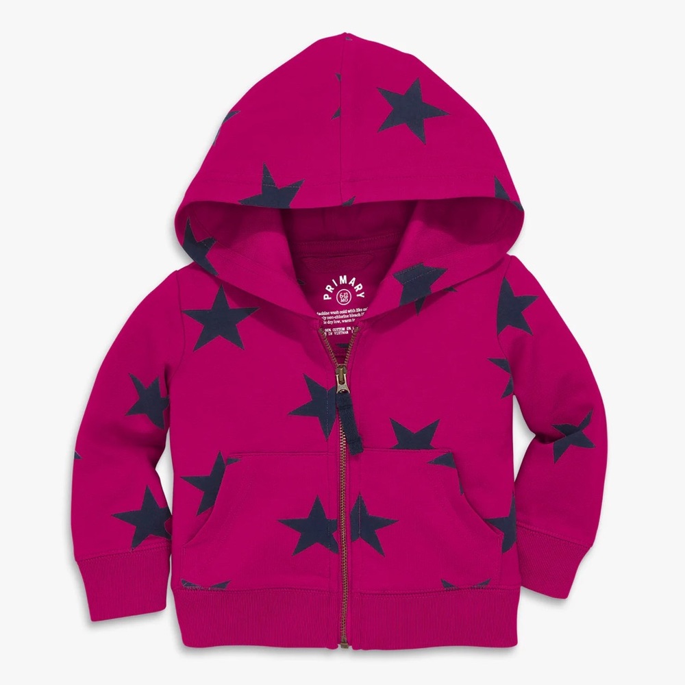 Zip hoodie in pink with bold stars ⭐️ Set of 2